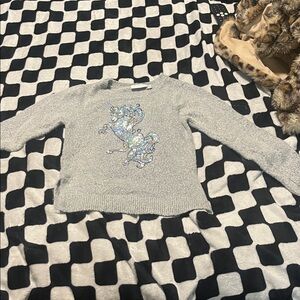 Place Silver Sweater with Unicorn Design